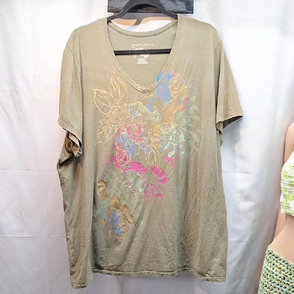 Just My Size Tan Graphic Oversized Tee
